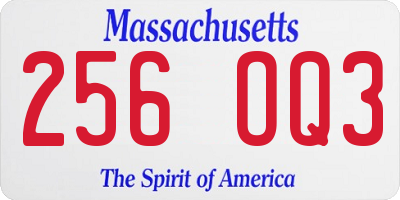 MA license plate 256OQ3