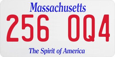 MA license plate 256OQ4