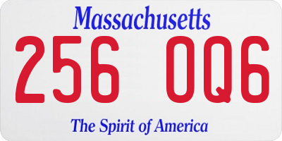 MA license plate 256OQ6