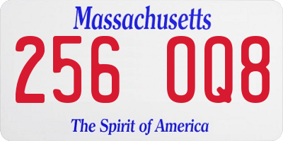 MA license plate 256OQ8