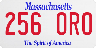 MA license plate 256OR0