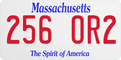 MA license plate 256OR2