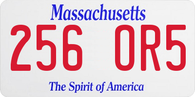 MA license plate 256OR5