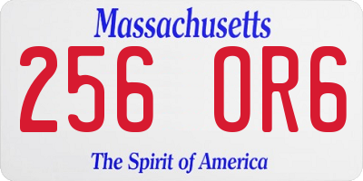 MA license plate 256OR6
