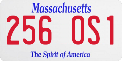 MA license plate 256OS1