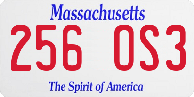 MA license plate 256OS3