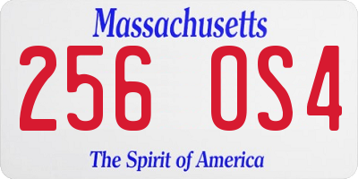 MA license plate 256OS4