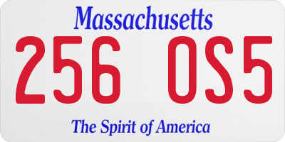 MA license plate 256OS5