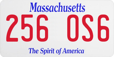 MA license plate 256OS6