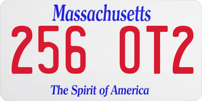 MA license plate 256OT2
