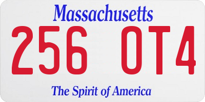 MA license plate 256OT4