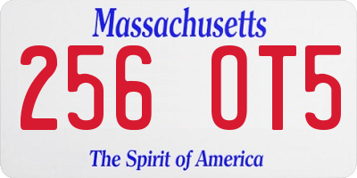 MA license plate 256OT5