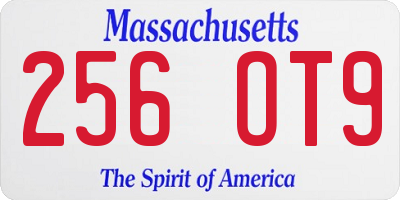 MA license plate 256OT9