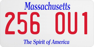 MA license plate 256OU1