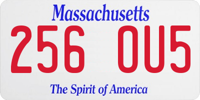 MA license plate 256OU5