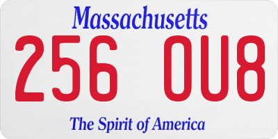 MA license plate 256OU8