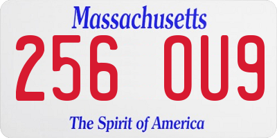 MA license plate 256OU9