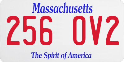 MA license plate 256OV2
