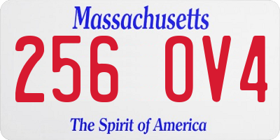 MA license plate 256OV4