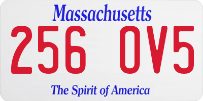 MA license plate 256OV5