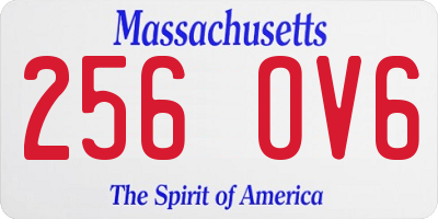 MA license plate 256OV6