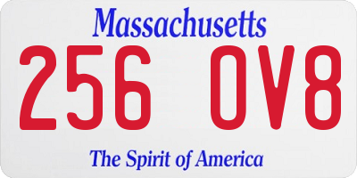 MA license plate 256OV8