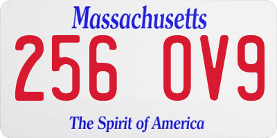 MA license plate 256OV9