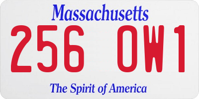 MA license plate 256OW1