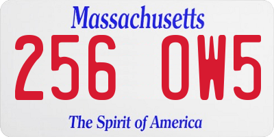 MA license plate 256OW5