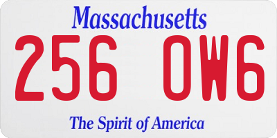 MA license plate 256OW6