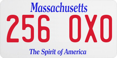 MA license plate 256OX0