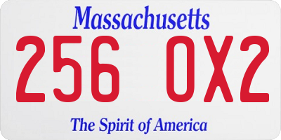 MA license plate 256OX2