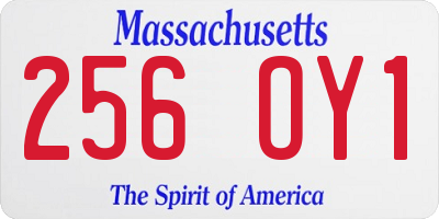 MA license plate 256OY1