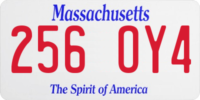 MA license plate 256OY4