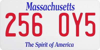 MA license plate 256OY5