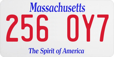 MA license plate 256OY7