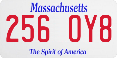MA license plate 256OY8