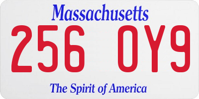MA license plate 256OY9