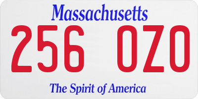 MA license plate 256OZ0