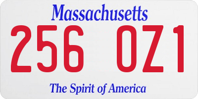 MA license plate 256OZ1
