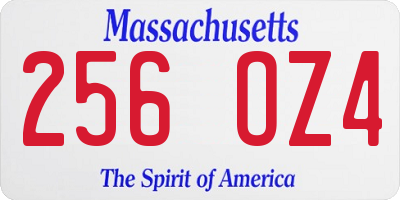 MA license plate 256OZ4