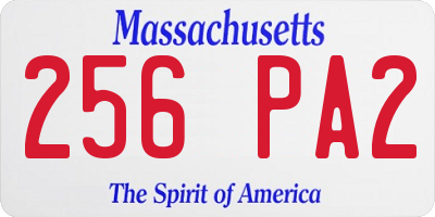 MA license plate 256PA2