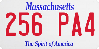 MA license plate 256PA4