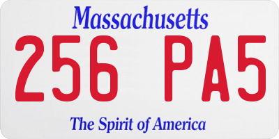 MA license plate 256PA5