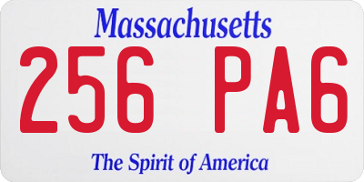 MA license plate 256PA6