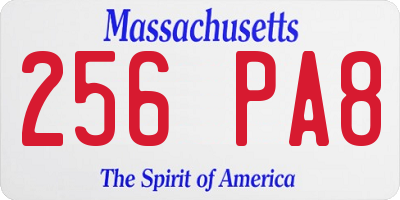 MA license plate 256PA8