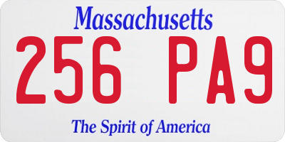 MA license plate 256PA9
