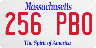 MA license plate 256PB0