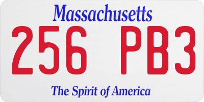 MA license plate 256PB3
