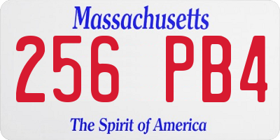 MA license plate 256PB4